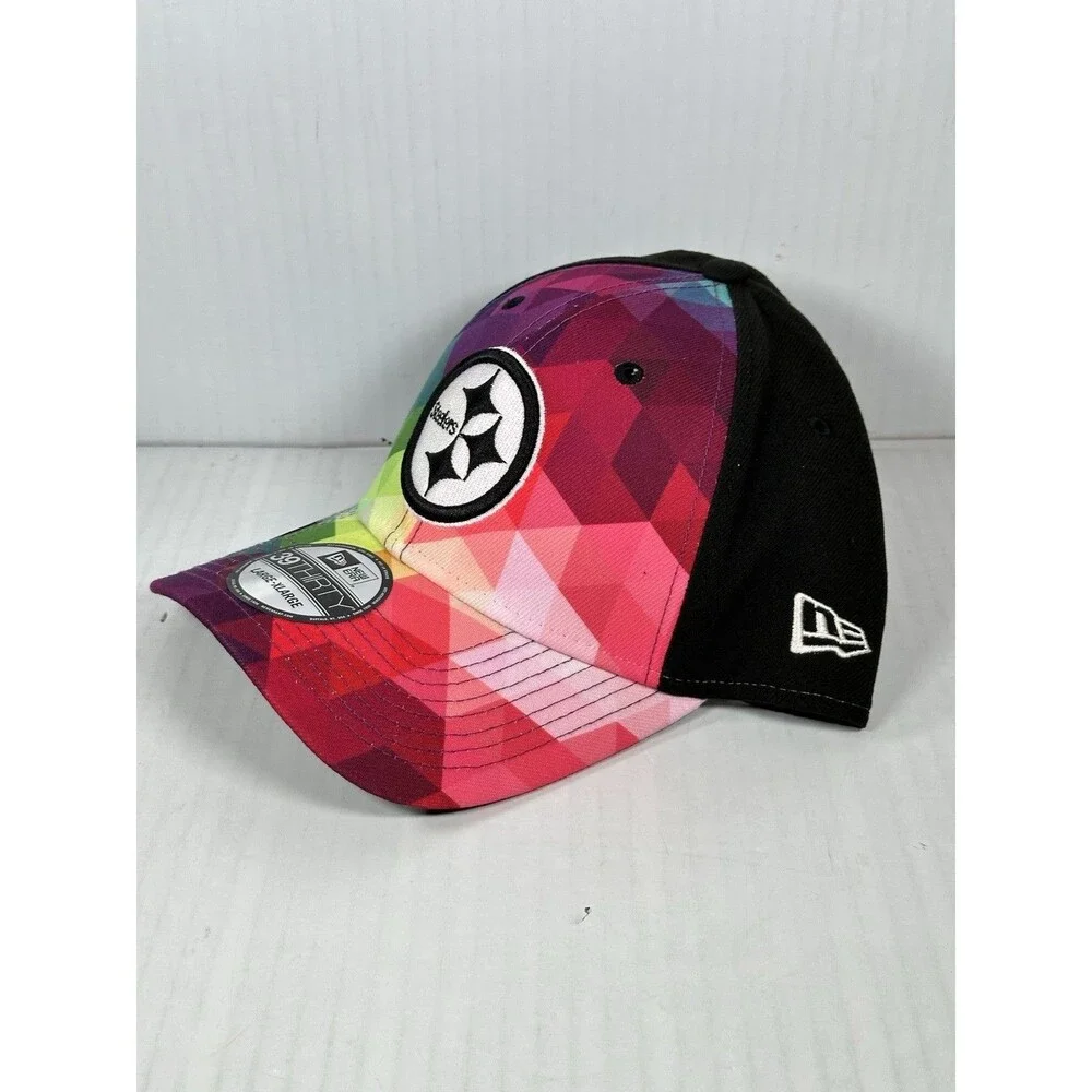 Size L/XL New Era Pittsburgh Steelers 39THIRTY Crucial Catch Flex Fit Hat Cap